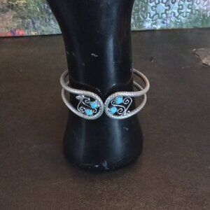 Vintage Silver Tone /Turquoise 6.5" Bracelet